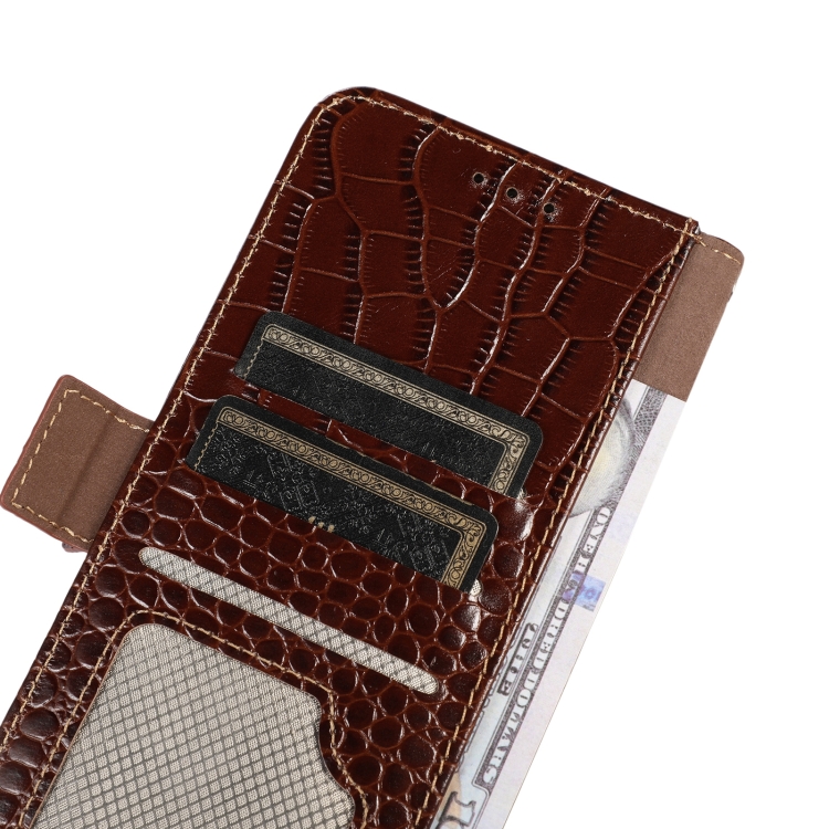 For Samsung Galaxy S23 Ultra 5G Crocodile Top Layer Cowhide Leather Phone Case(Brown)
