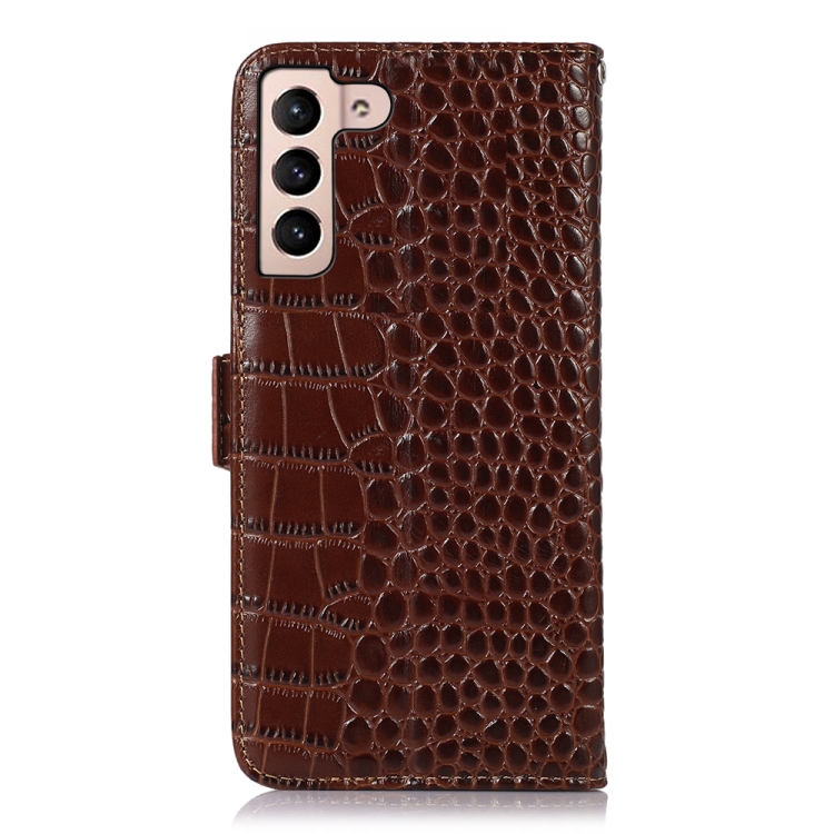 For Samsung Galaxy S23 5G Crocodile Top Layer Cowhide Leather Phone Case(Brown) For Samsung Galaxy S23 5G Crocodile Top Layer Cowhide Leather Phone Case(Brown)