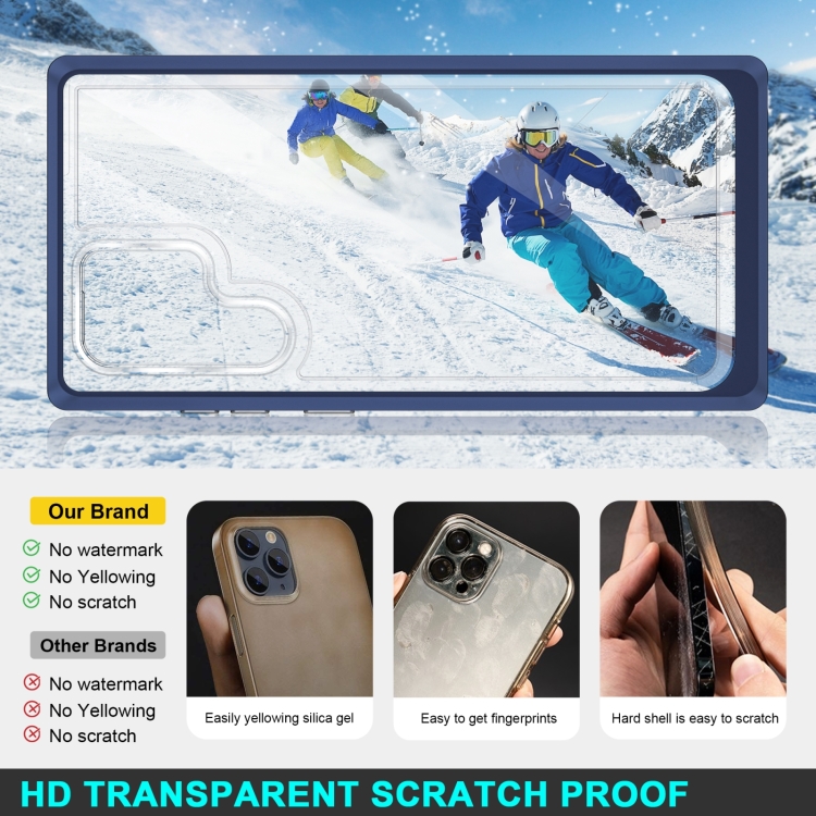 For Samsung Galaxy S23 Ultra 5G Bright Series Clear Acrylic + PC + TPU Phone Case(Navy Blue)