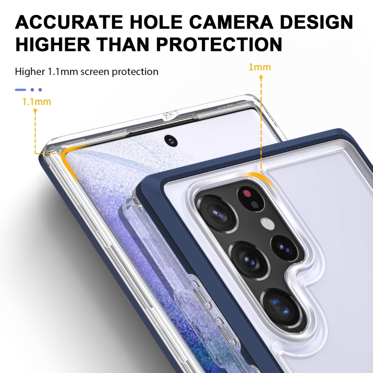 For Samsung Galaxy S23 Ultra 5G Bright Series Clear Acrylic + PC + TPU Phone Case(Navy Blue)