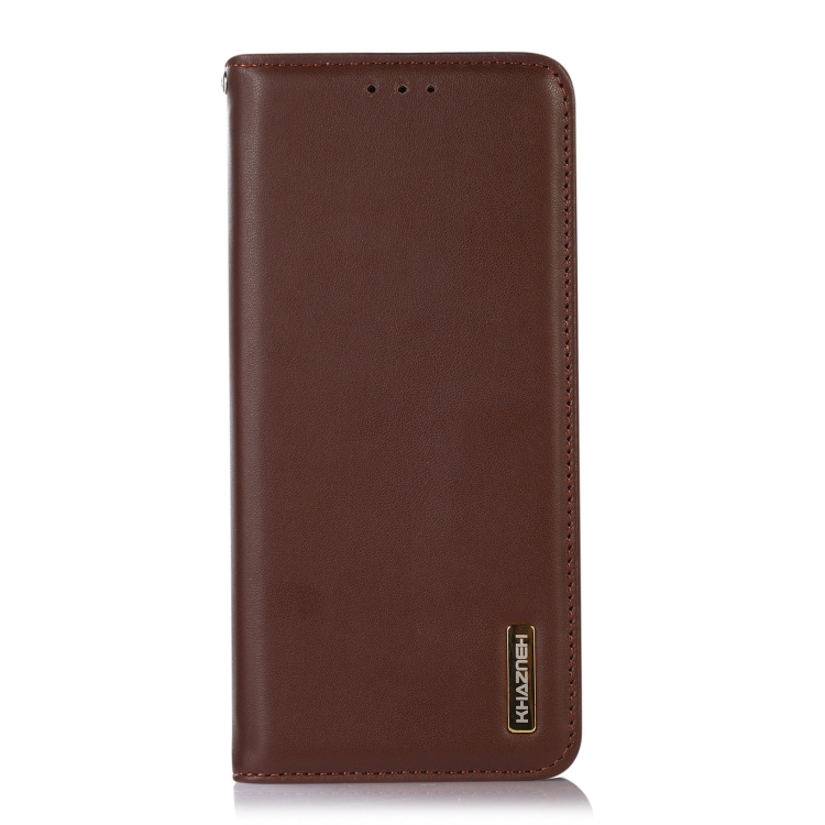 For Samsung Galaxy S23+ 5G KHAZNEH Nappa Top Layer Cowhide Leather Phone Case(Brown)