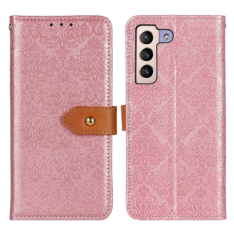 For Samsung Galaxy S23+ 5G European Floral Embossed Copper Buckle PU Phone Case(Pink) For Samsung Galaxy S23+ 5G European Floral Embossed Copper Buckle PU Phone Case(Pink)