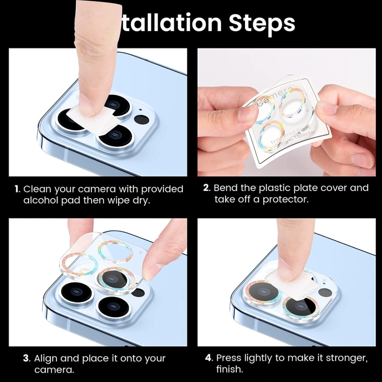 For iPhone 14 Glitter Ring Tempered Glass Camera Lens Film(Black) For iPhone 14 Glitter Ring Tempered Glass Camera Lens Film(Black)