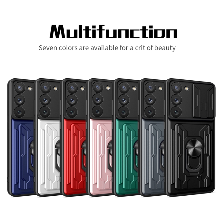 For Samsung Galaxy S23+ 5G Sliding Camshield TPU+PC Phone Case with Card Slot(Blue) For Samsung Galaxy S23+ 5G Sliding Camshield TPU+PC Phone Case with Card Slot(Blue)