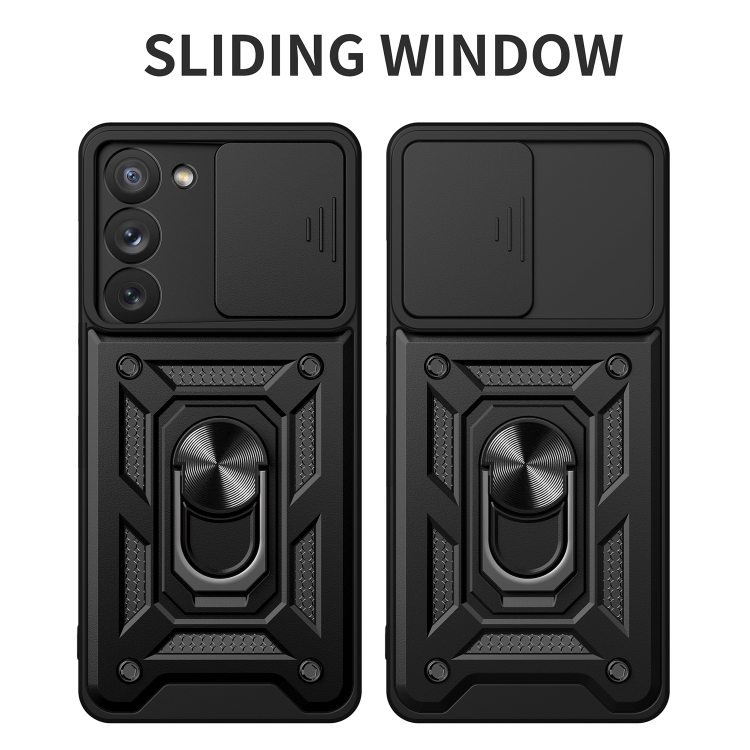For Samsung Galaxy S23+ 5G Sliding Camera Cover Design TPU+PC Phone Case(Black)