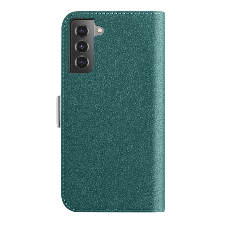 For Samsung Galaxy S23+ 5G Candy Color Litchi Texture Leather Phone Case(Dark Green)