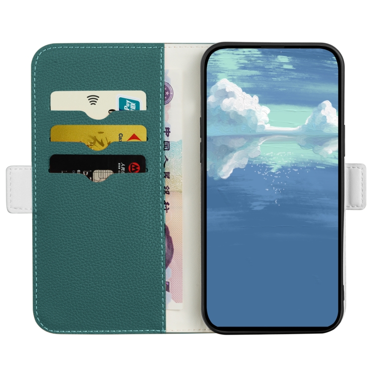 For Samsung Galaxy S23+ 5G Candy Color Litchi Texture Leather Phone Case(Dark Green)