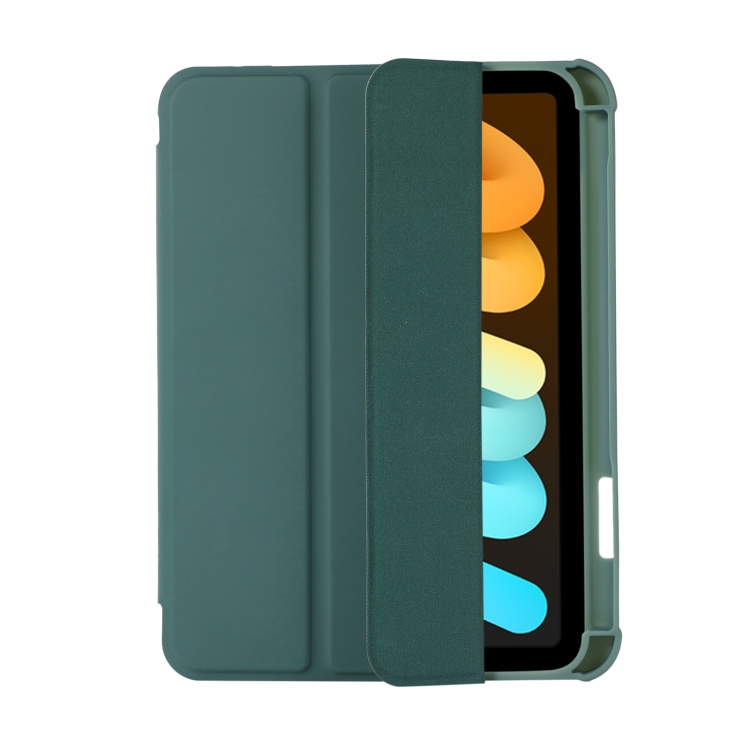 For iPad mini 2024 / mini 6 Acrylic 3-folding Leather Tablet Case(Dark Green) For iPad mini 2024 / mini 6 Acrylic 3-folding Leather Tablet Case(Dark Green)