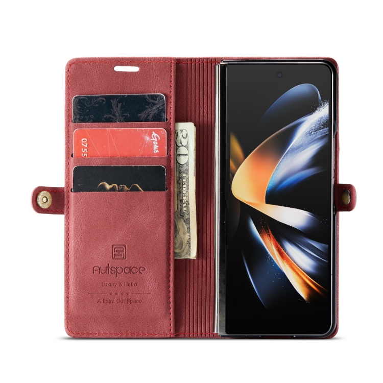 For Samsung Galaxy Z Fold4 AutSpace A01 Retro Skin-feel Crazy Horse RFID Leather Phone Case(Wine Red) For Samsung Galaxy Z Fold4 AutSpace A01 Retro Skin-feel Crazy Horse RFID Leather Phone Case(Wine Red)