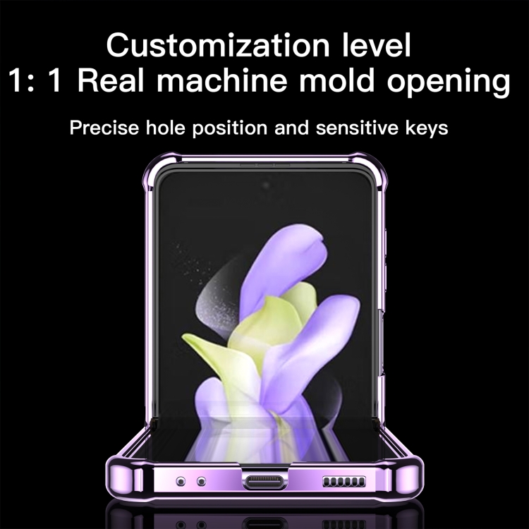 For Samsung Galaxy Z Flip4 Electroplating Airbag Shockproof Folding Phone Case(Purple) For Samsung Galaxy Z Flip4 Electroplating Airbag Shockproof Folding Phone Case(Purple)