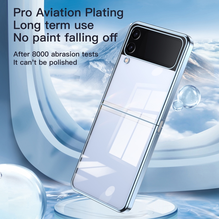 For Samsung Galaxy Z Flip4 Electroplating Airbag Folding Phone Case(Silver) For Samsung Galaxy Z Flip4 Electroplating Airbag Folding Phone Case(Silver)