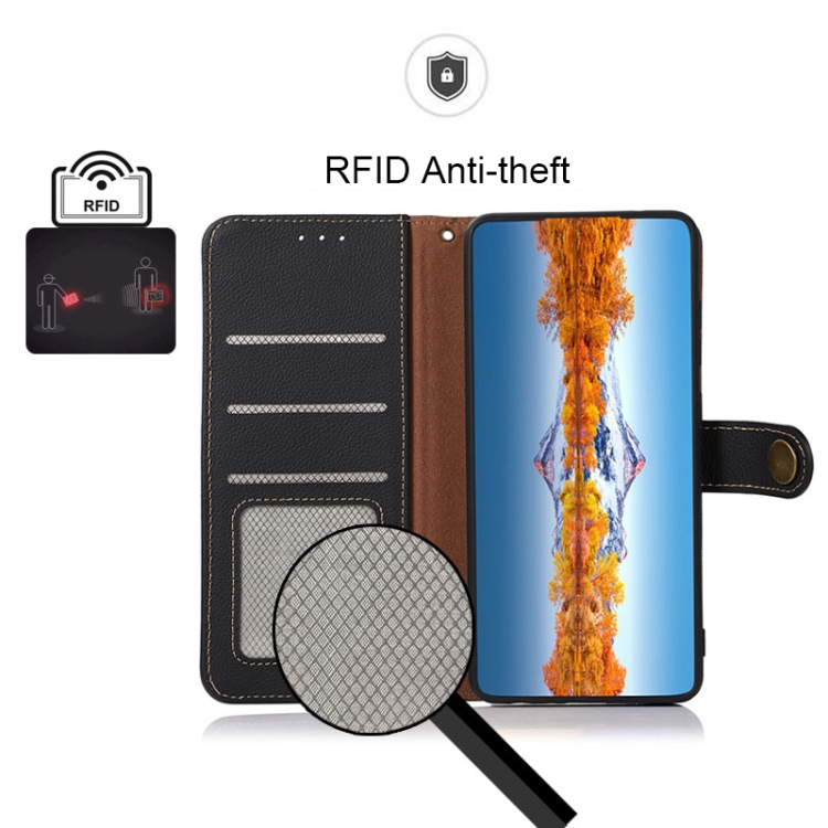 For Samsung Galaxy S23 Ultra 5G KHAZNEH Custer Genuine Leather RFID Phone Case(Black) For Samsung Galaxy S23 Ultra 5G KHAZNEH Custer Genuine Leather RFID Phone Case(Black)