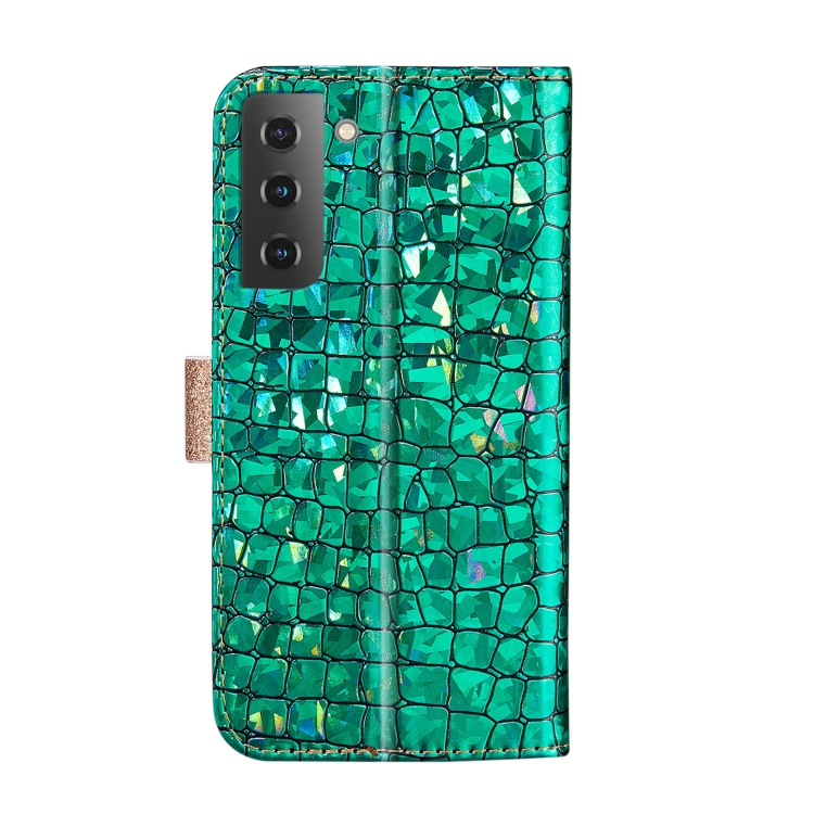 For Samsung Galaxy S23+ 5G Laser Glitter Powder Crocodile Texture Leather Phone Case(Green) For Samsung Galaxy S23+ 5G Laser Glitter Powder Crocodile Texture Leather Phone Case(Green)
