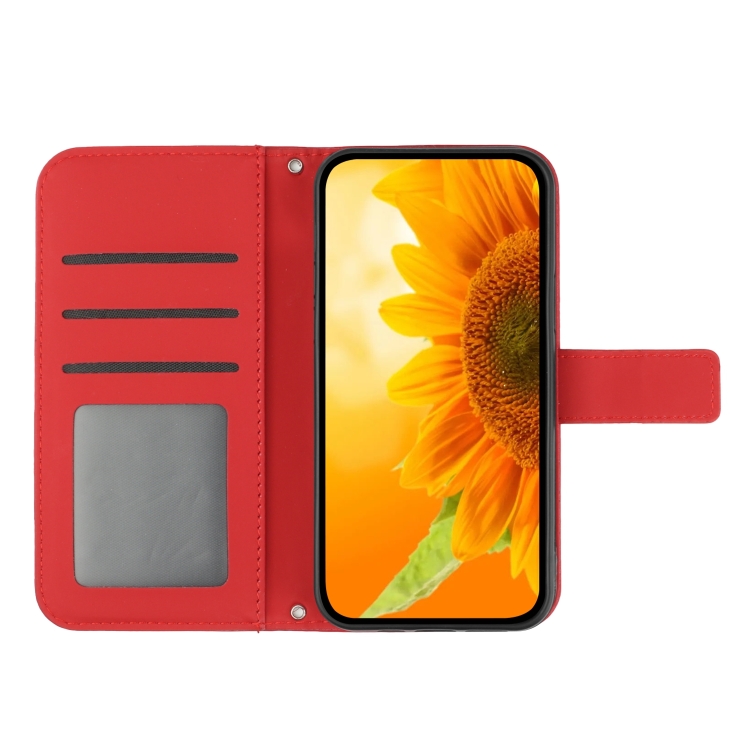 For Samsung Galaxy S23+ 5G Skin Feel Sun Flower Pattern Flip Leather Phone Case with Lanyard(Red) For Samsung Galaxy S23+ 5G Skin Feel Sun Flower Pattern Flip Leather Phone Case with Lanyard(Red)