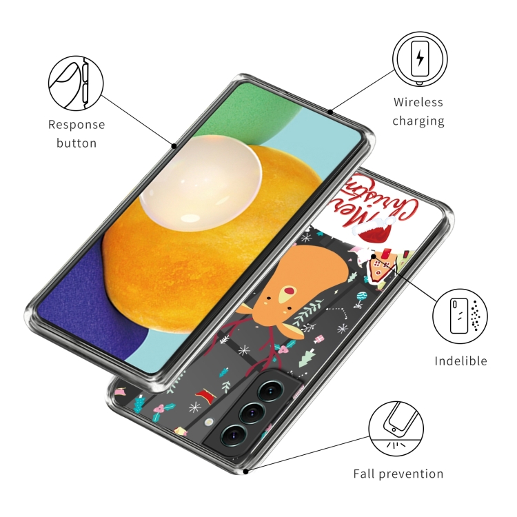 For Samsung Galaxy S23 5G Christmas Patterned Clear TPU Phone Cover Case(Christmas Elk) For Samsung Galaxy S23 5G Christmas Patterned Clear TPU Phone Cover Case(Christmas Elk)