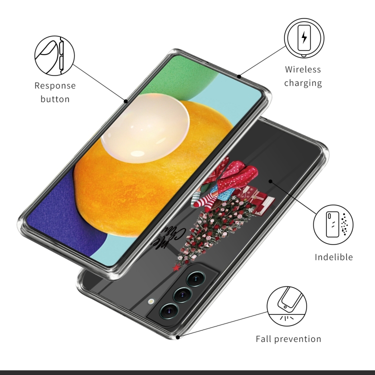 For Samsung Galaxy S23+ 5G Christmas Patterned Clear TPU Phone Cover Case(Christmas Tree and Girls) For Samsung Galaxy S23+ 5G Christmas Patterned Clear TPU Phone Cover Case(Christmas Tree and Girls)
