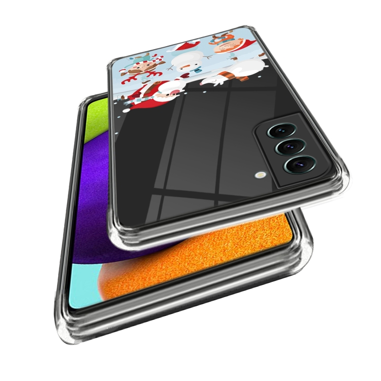 For Samsung Galaxy S22 5G Christmas Patterned Clear TPU Phone Cover Case(Fun Skating Rink) For Samsung Galaxy S22 5G Christmas Patterned Clear TPU Phone Cover Case(Fun Skating Rink)