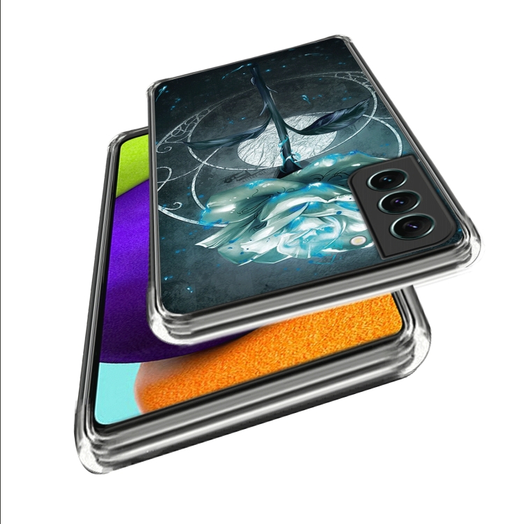 For Samsung Galaxy S23+ 5G Colored Drawing Clear TPU Phone Protective Case(Transparent Blue Flower) For Samsung Galaxy S23+ 5G Colored Drawing Clear TPU Phone Protective Case(Transparent Blue Flower)