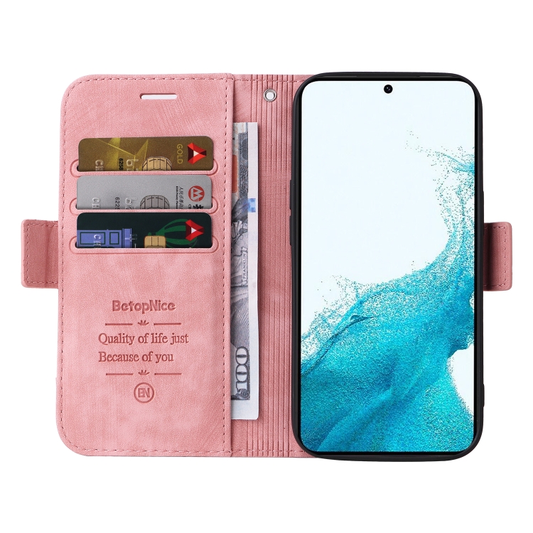 For Samsung Galaxy S23+ 5G BETOPNICE Dual-side Buckle Leather Phone Case(Pink) For Samsung Galaxy S23+ 5G BETOPNICE Dual-side Buckle Leather Phone Case(Pink)