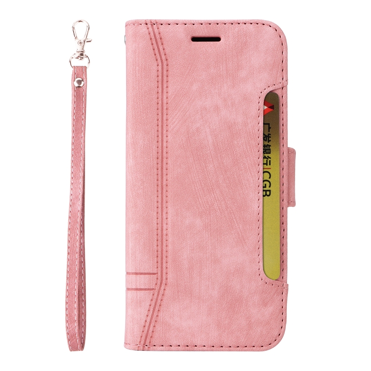 For Samsung Galaxy S23 Ultra 5G BETOPNICE Dual-side Buckle Leather Phone Case(Pink)