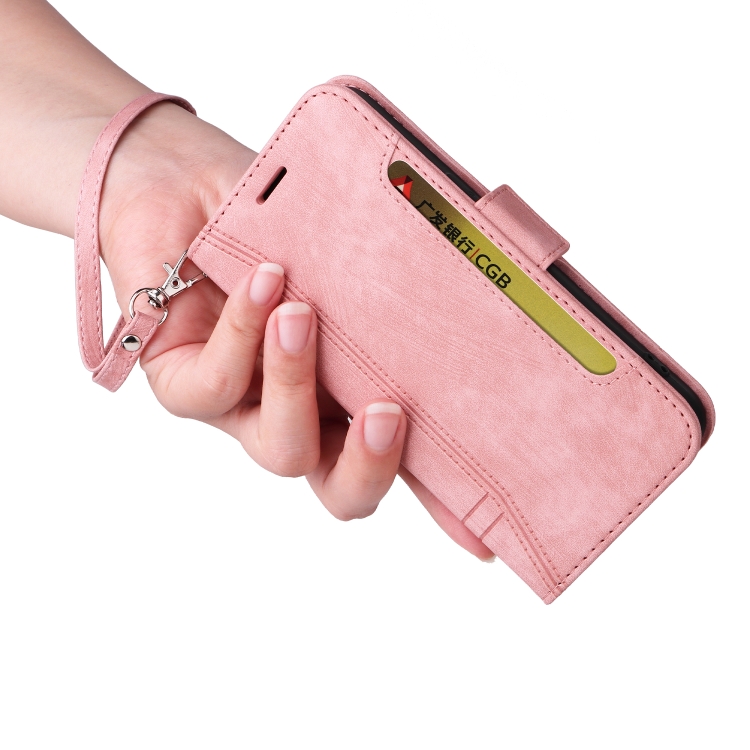 For Samsung Galaxy S23 Ultra 5G BETOPNICE Dual-side Buckle Leather Phone Case(Pink)