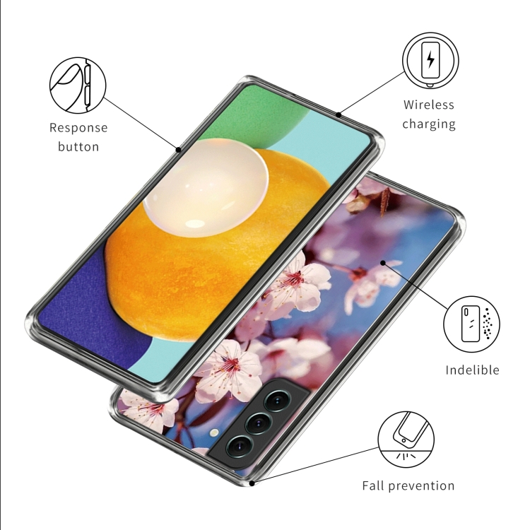 For Samsung Galaxy S23+ 5G Colored Drawing Clear TPU Phone Protective Case(Cherry Blossoms) For Samsung Galaxy S23+ 5G Colored Drawing Clear TPU Phone Protective Case(Cherry Blossoms)