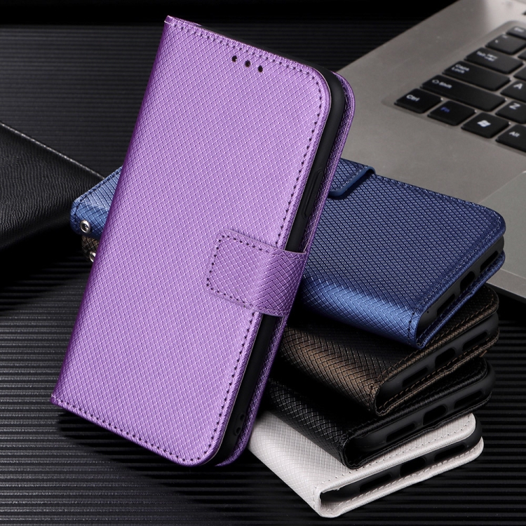 For ZTE Blade A53 Pro Diamond Texture Leather Phone Case(Purple)