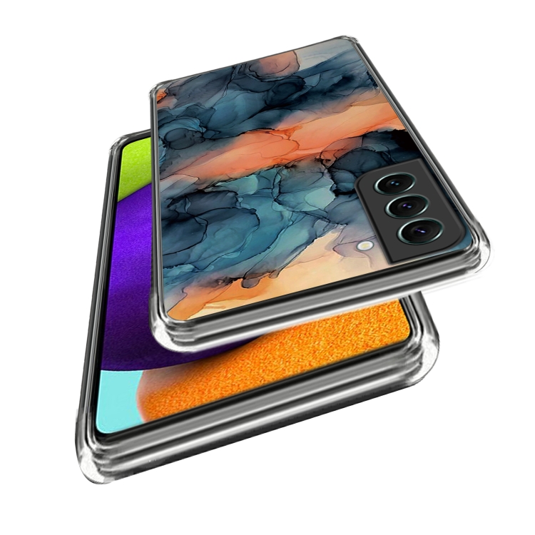 For Samsung Galaxy S23+ 5G Colored Drawing Clear TPU Phone Protective Case(Watercolor Blue Orange) For Samsung Galaxy S23+ 5G Colored Drawing Clear TPU Phone Protective Case(Watercolor Blue Orange)