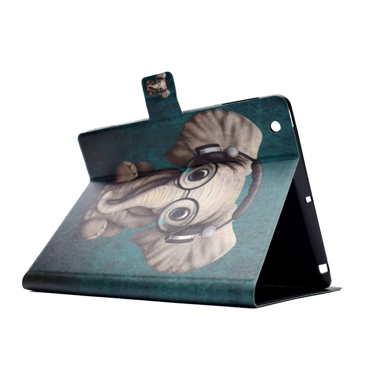 Electric Pressed Left Right Flat Feather Case with Sleep Function Pen Cover & Card Slot & Holder(Elephant) Electric Pressed Left Right Flat Feather Case with Sleep Function Pen Cover & Card Slot & Holder(Elephant)