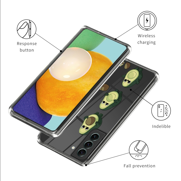 For Samsung Galaxy S23+ 5G Colored Drawing Clear TPU Phone Protective Case(Avocado) For Samsung Galaxy S23+ 5G Colored Drawing Clear TPU Phone Protective Case(Avocado)