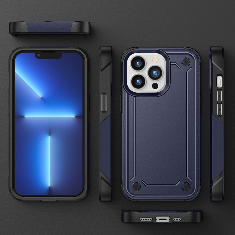 For iPhone 14 Pro 2 in 1 Soft TPU Hard PC Phone Case(Blue) For iPhone 14 Pro 2 in 1 Soft TPU Hard PC Phone Case(Blue)