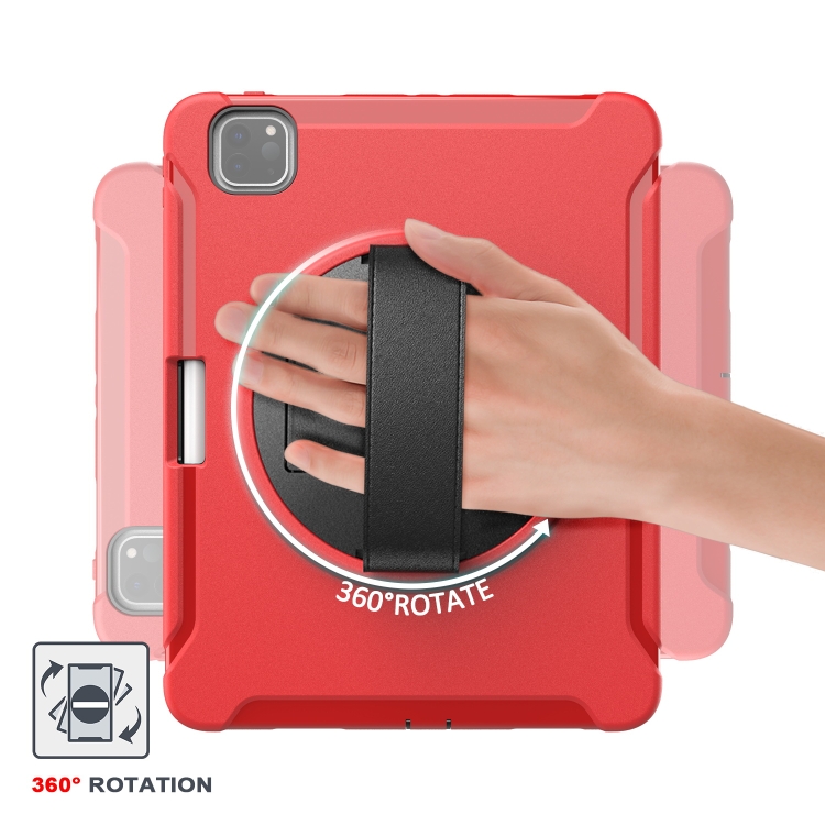 For iPad Pro 11 inch (2020) Shockproof Protective Tablet Case with Holder & Hand Strap & Pen Slot(Red) For iPad Pro 11 inch (2020) Shockproof Protective Tablet Case with Holder & Hand Strap & Pen Slot(Red)