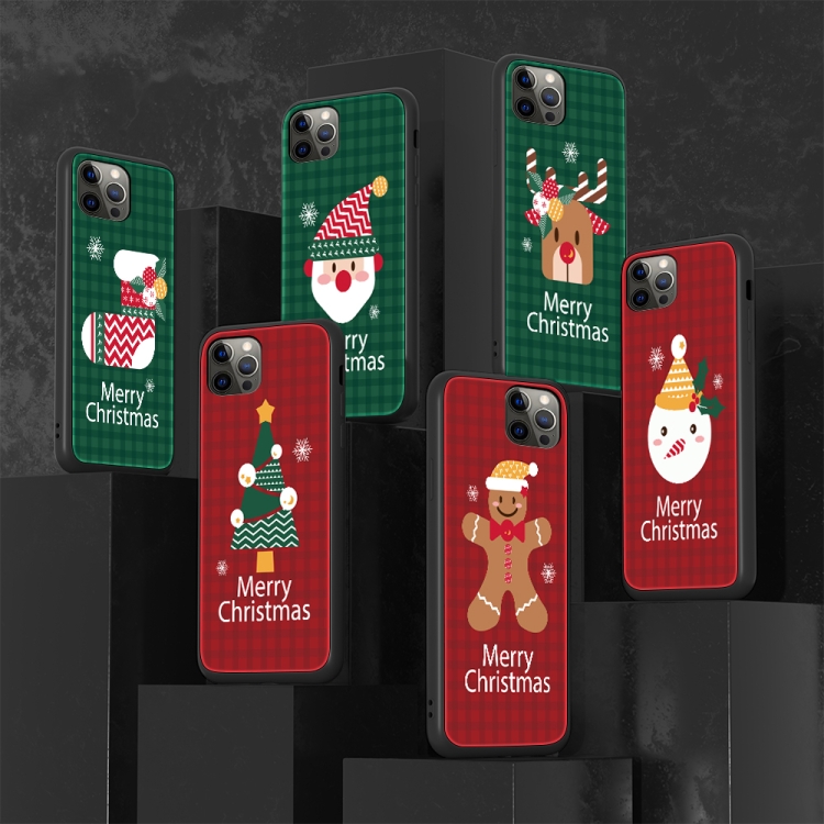 For iPhone 14 Pro Max Christmas Glass Phone Case Christmas Trees