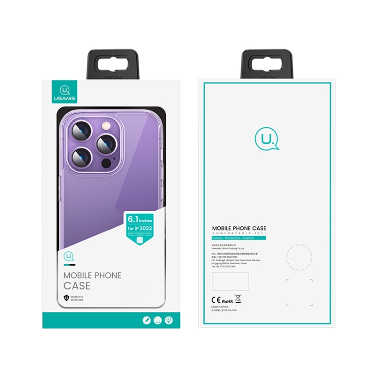 For iPhone 14 Pro USAMS US-BH830 Crystal Series Precision Hole Phone Case(Transparent) For iPhone 14 Pro USAMS US-BH830 Crystal Series Precision Hole Phone Case(Transparent)