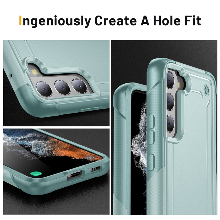 For Samsung Galaxy S22 5G 2 in 1 Soft TPU Hard PC Phone Case(Light Green) For Samsung Galaxy S22 5G 2 in 1 Soft TPU Hard PC Phone Case(Light Green)