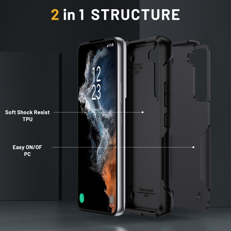 For Samsung Galaxy S22+ 5G 2 in 1 Soft TPU Hard PC Phone Case(Grey) For Samsung Galaxy S22+ 5G 2 in 1 Soft TPU Hard PC Phone Case(Grey)
