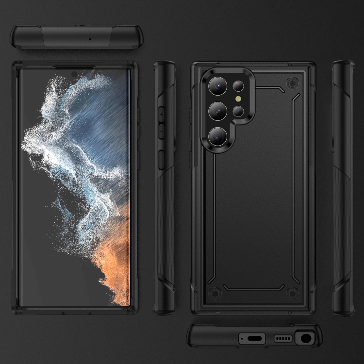 For Samsung Galaxy S22 Ultra 5G 2 in 1 Soft TPU Hard PC Phone Case(Black) For Samsung Galaxy S22 Ultra 5G 2 in 1 Soft TPU Hard PC Phone Case(Black)