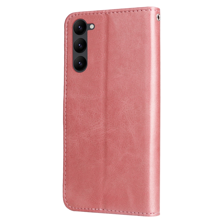 For Samsung Galaxy S23+ 5G Calf Texture Zipper Leather Phone Case(Rose Gold) For Samsung Galaxy S23+ 5G Calf Texture Zipper Leather Phone Case(Rose Gold)