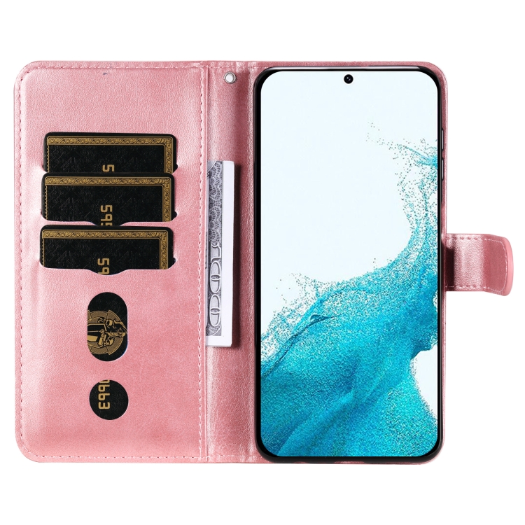 For Samsung Galaxy S23+ 5G Calf Texture Zipper Leather Phone Case(Rose Gold) For Samsung Galaxy S23+ 5G Calf Texture Zipper Leather Phone Case(Rose Gold)