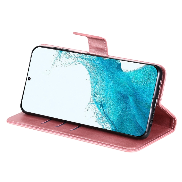 For Samsung Galaxy S23+ 5G Calf Texture Zipper Leather Phone Case(Rose Gold) For Samsung Galaxy S23+ 5G Calf Texture Zipper Leather Phone Case(Rose Gold)