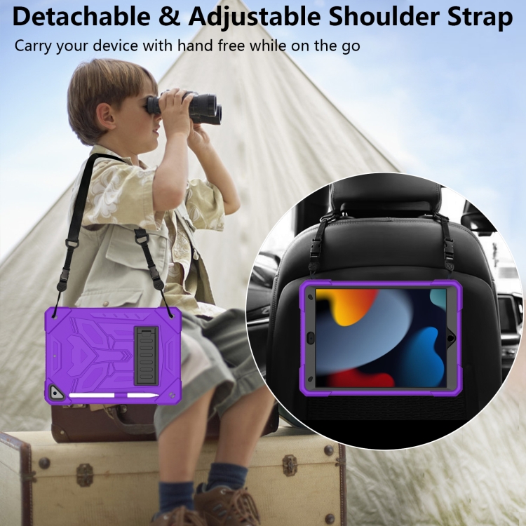 For iPad 10.2 2019/2020/2021 Bumblebee Silicone+PC Shockproof Tablet Case with Holder(Purple) For iPad 10.2 2019/2020/2021 Bumblebee Silicone+PC Shockproof Tablet Case with Holder(Purple)