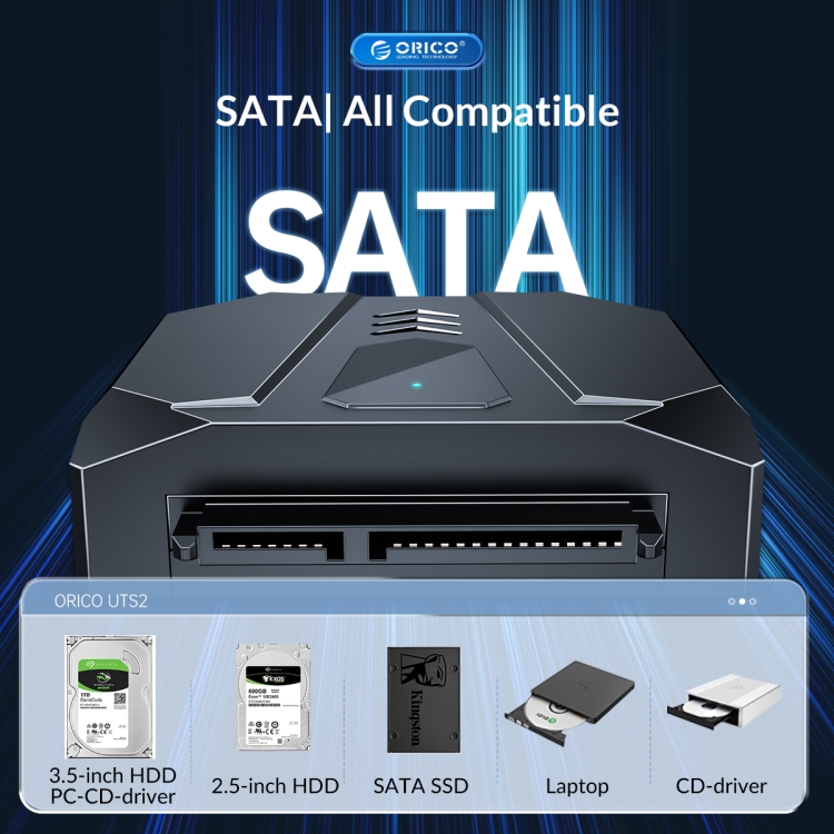 Adaptateur de disque dur SATA ORICO UTS2 USB 2.0 2,5 pouces, longueur du  câble: 0,3 m