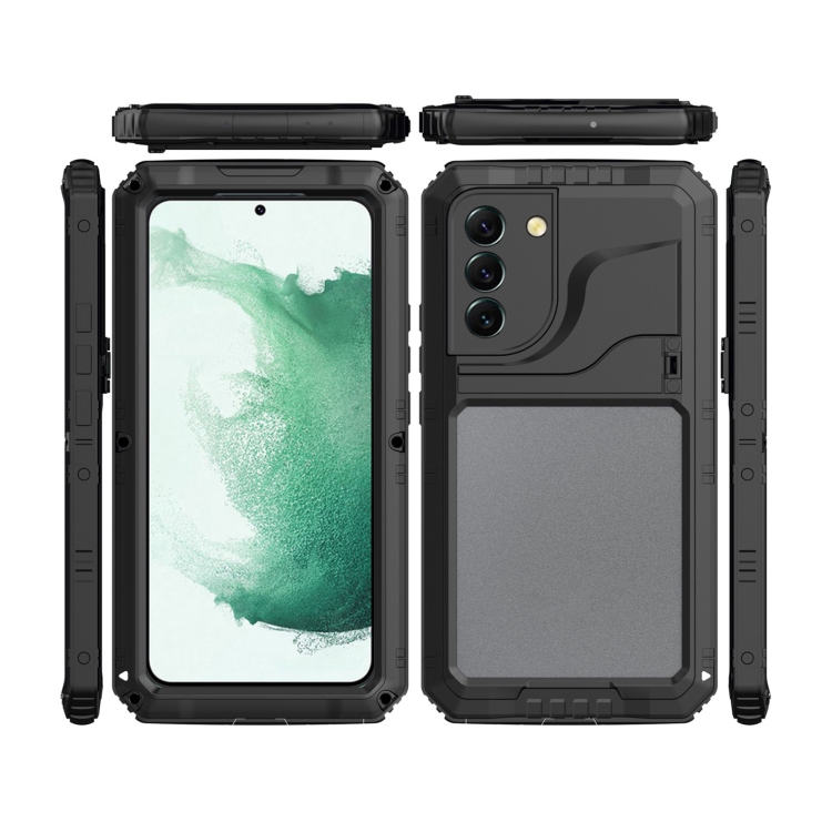 For Samsung Galaxy S22+ 5G Metal + Silicone Phone Case with Screen Protector(Black) For Samsung Galaxy S22+ 5G Metal + Silicone Phone Case with Screen Protector(Black)