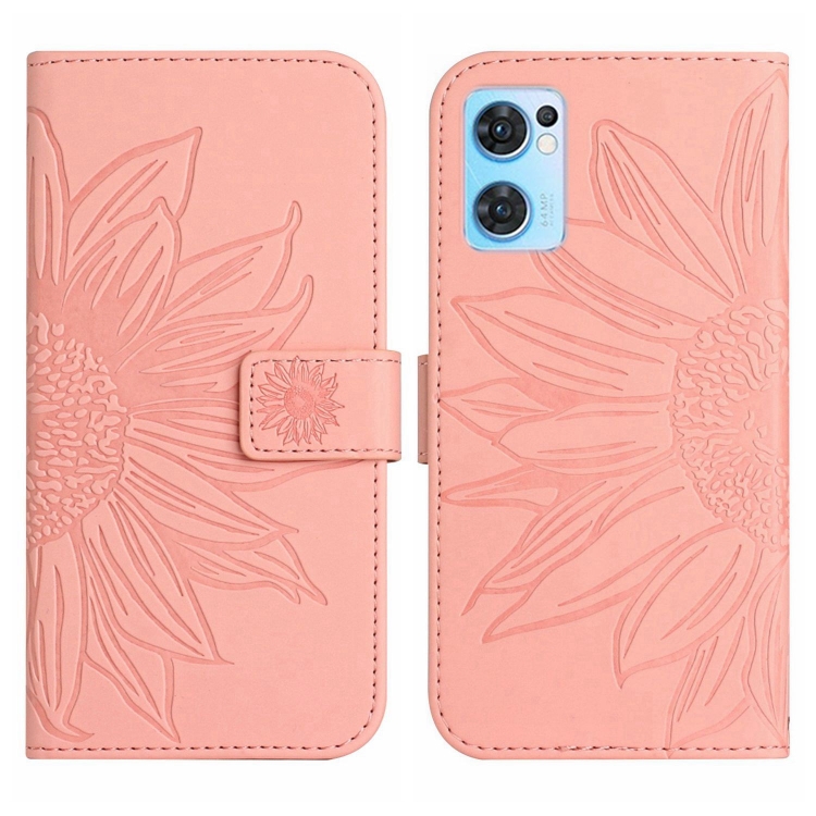 Para OPPO A78 4G Skin Feel Sun Flower Funda de cuero con tapa en