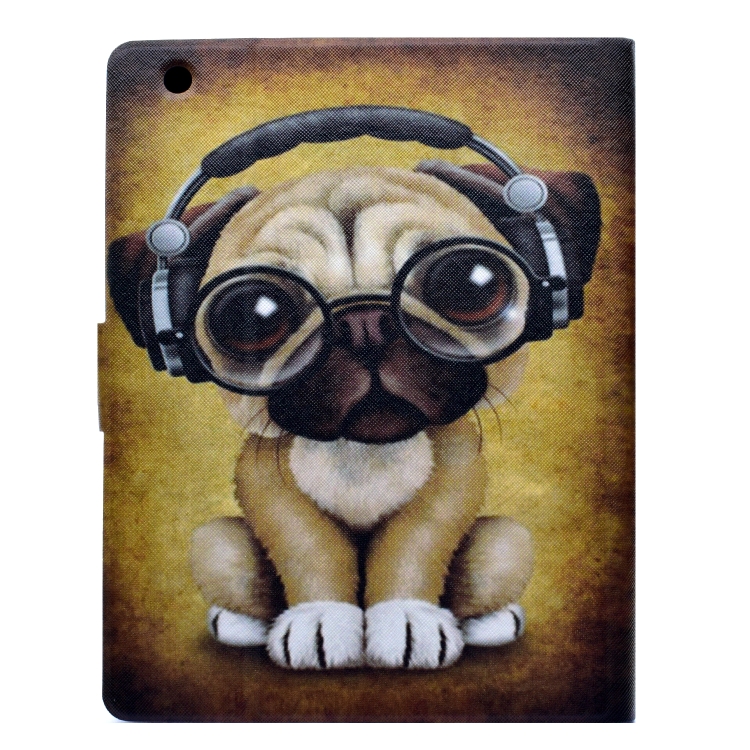 For iPad 2 / 3 / 4 Horizontal Painted Flat Leather Case with Sleep Function & Pen Cover & Card Slot & Holder(Shar Pei)