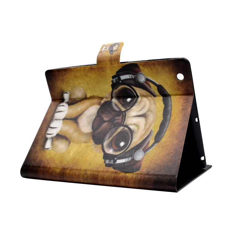 For iPad 2 / 3 / 4 Horizontal Painted Flat Leather Case with Sleep Function & Pen Cover & Card Slot & Holder(Shar Pei)