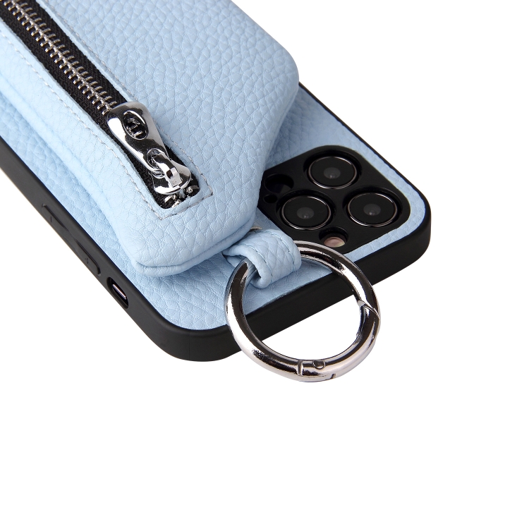 For iPhone 11 Pro Max Detachable Zippered Coin Purse Phone Case with Lanyard(Blue) For iPhone 11 Pro Max Detachable Zippered Coin Purse Phone Case with Lanyard(Blue)