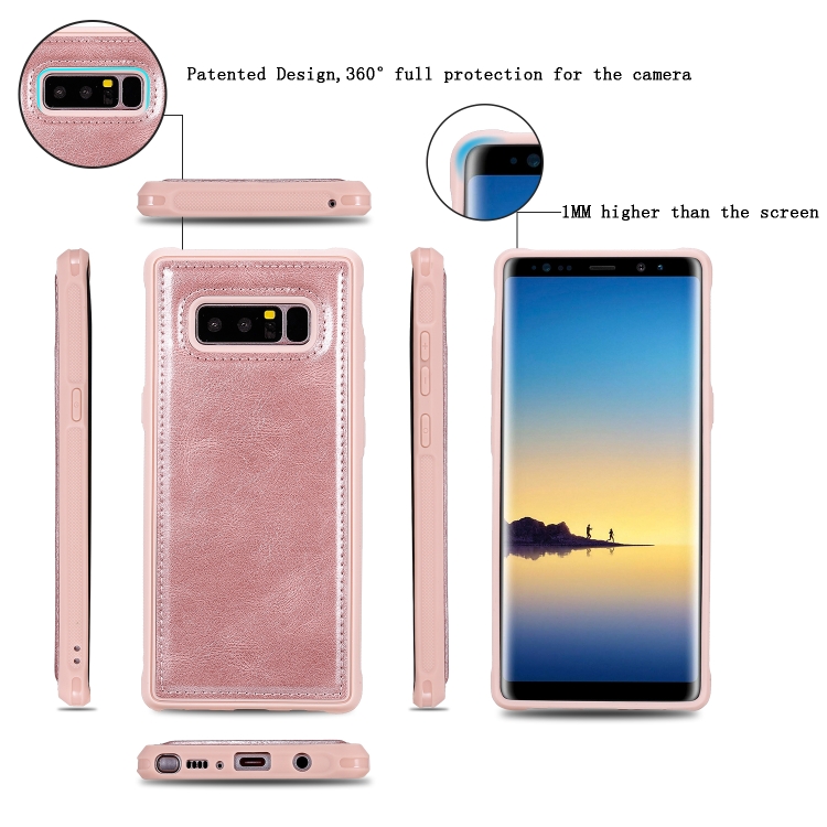 For Galaxy Note 8 Multifunctional Retro Detachable Magnetic Horizontal Flip Leather Case with Card Slots & Holder & Wallet & Photo Frame(Rose Gold) For Galaxy Note 8 Multifunctional Retro Detachable Magnetic Horizontal Flip Leather Case with Card Slots & Holder & Wallet & Photo Frame(Rose Gold)