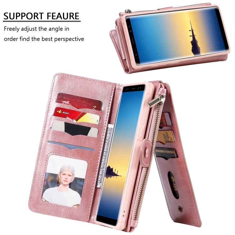 For Galaxy Note 8 Multifunctional Retro Detachable Magnetic Horizontal Flip Leather Case with Card Slots & Holder & Wallet & Photo Frame(Rose Gold) For Galaxy Note 8 Multifunctional Retro Detachable Magnetic Horizontal Flip Leather Case with Card Slots & Holder & Wallet & Photo Frame(Rose Gold)