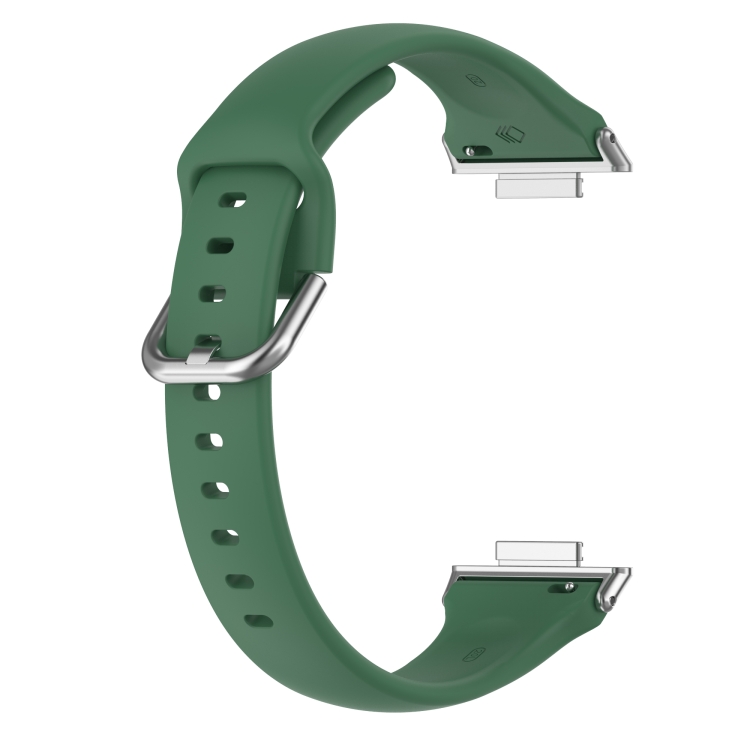 Para Huawei Watch Fit 2 correa de reloj de silicona de cintura pequeña,  tamaño: L (verde)